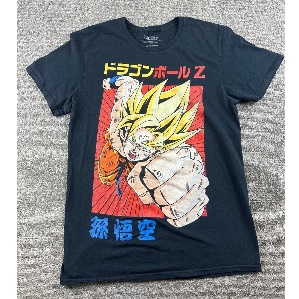 Dragonball‎ Z T-Shirt Men S Black Goku Graphic Cotton Anime Dragon Ball Geek